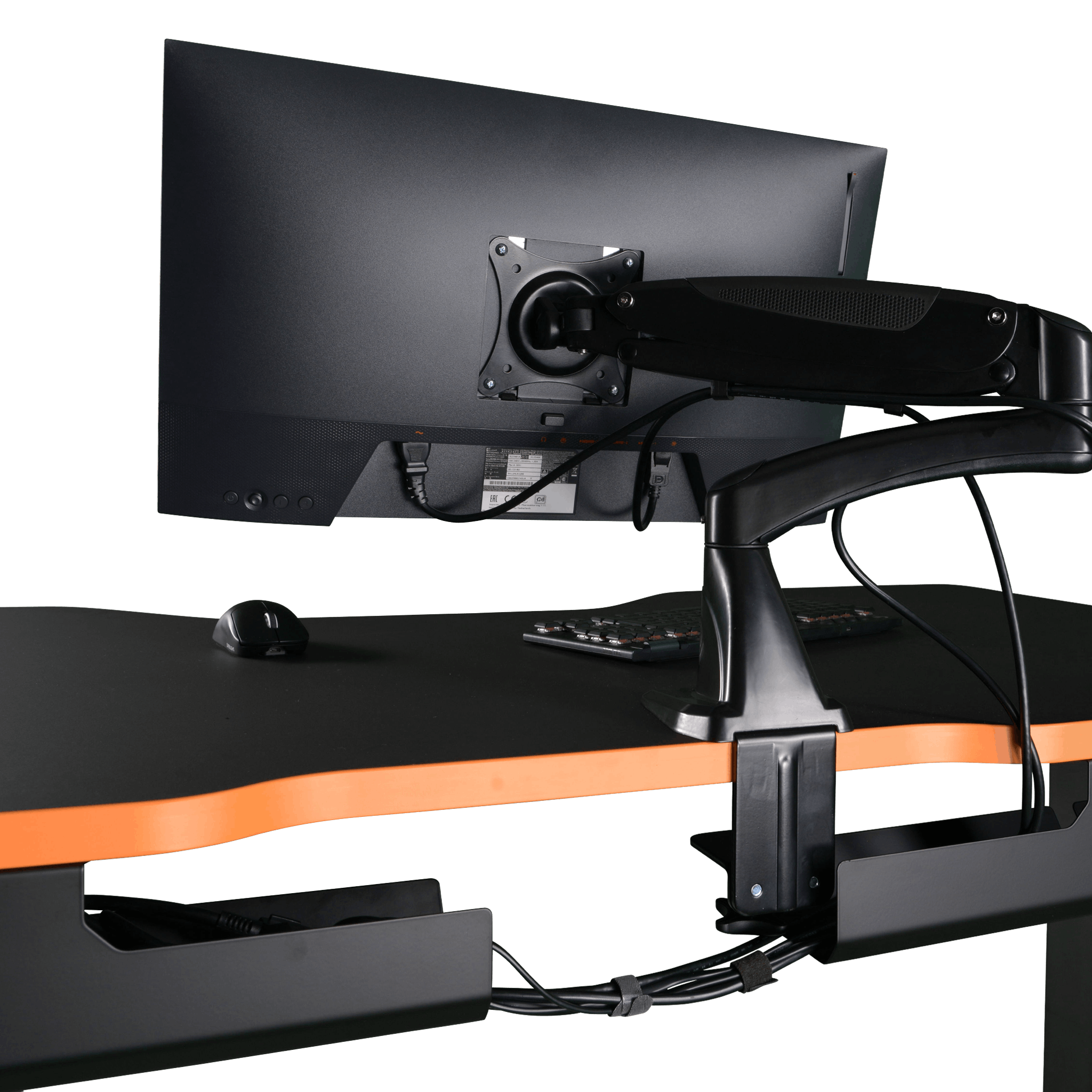 Clean cable management and invisible wiring thanks to the LeetDesk cable rail