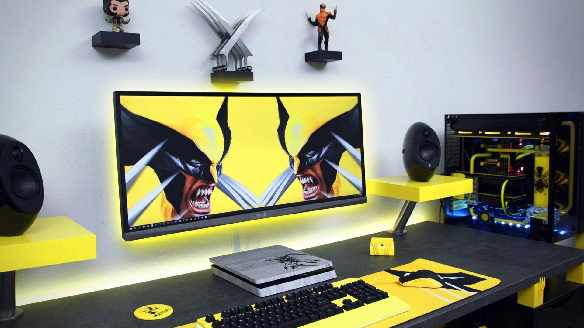 X-Men / Wolverine Themed gaming setup, minimalistisch exekutiert - so lieben wir es 