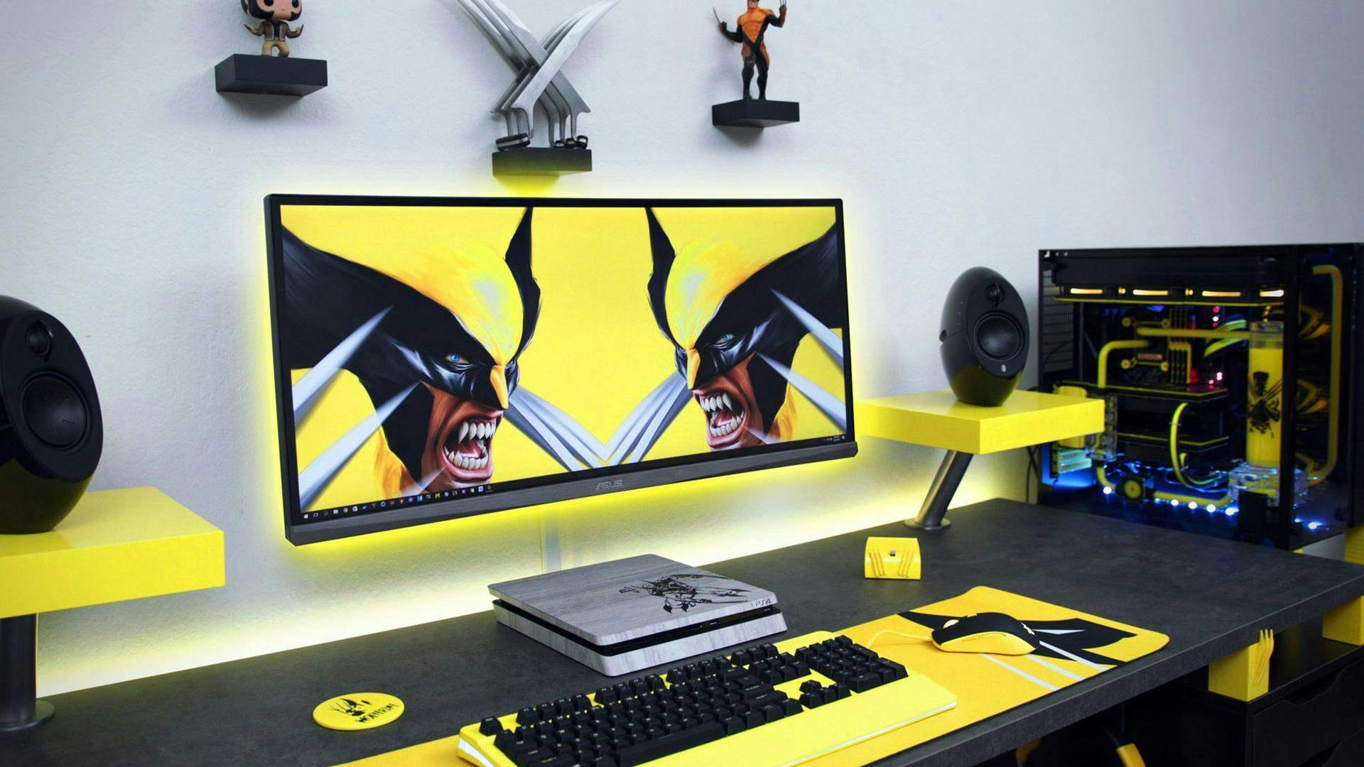X-Men / Wolverine Themed gaming setup, minimalistisch exekutiert - so lieben wir es 