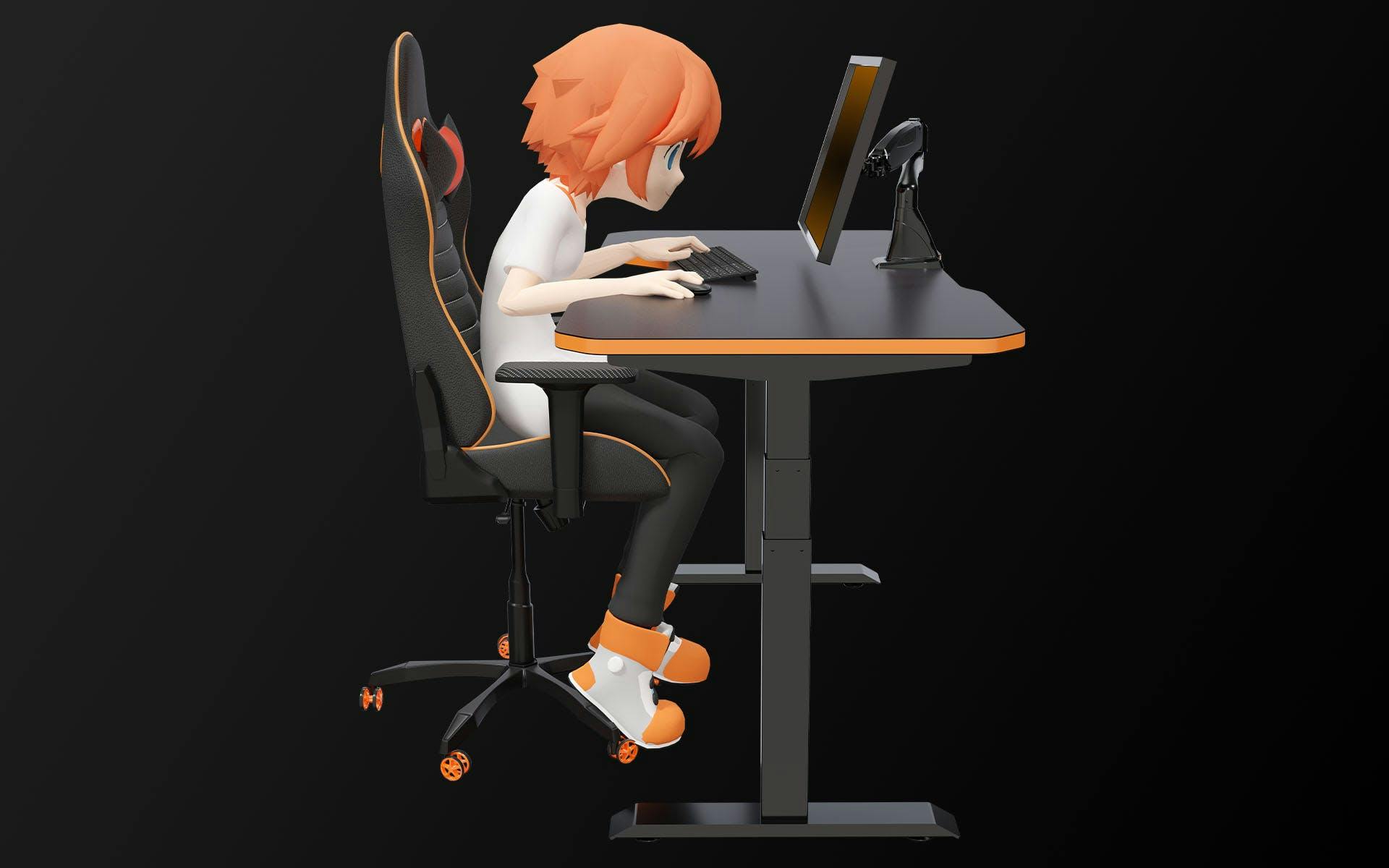 Sitting at an incorrectly adjusted desk for too long affects performance