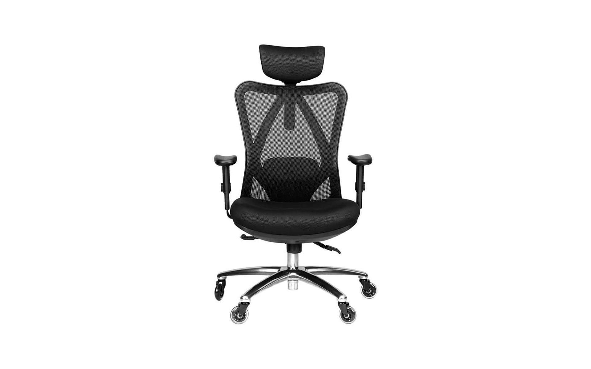Gray and black gaming chair in a classic "Racing" shape.