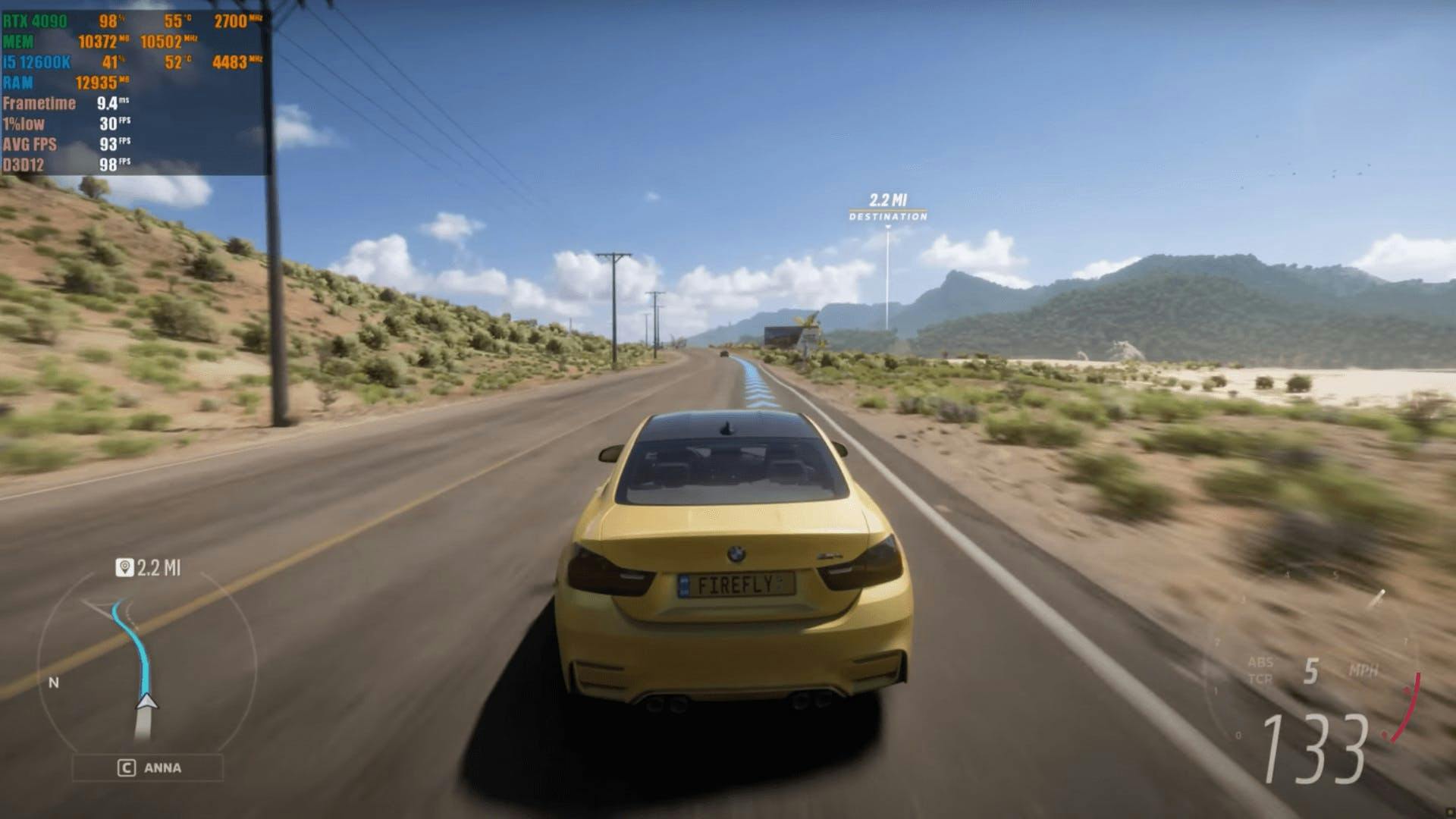 Das Rennspiel Forza 5. Im Vordergrund steht ein gelber BMW.