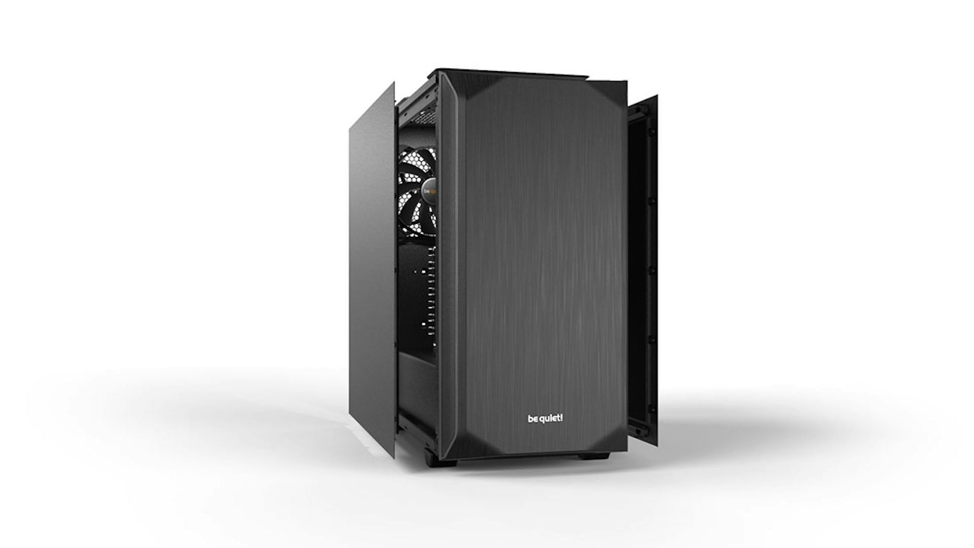 Das schlichte schwarze PC Case "Purebase 500" ohne RGB Elemente.